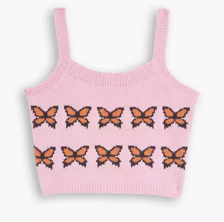 Levi’s Heaven Sweater Tank Butterflies Pink