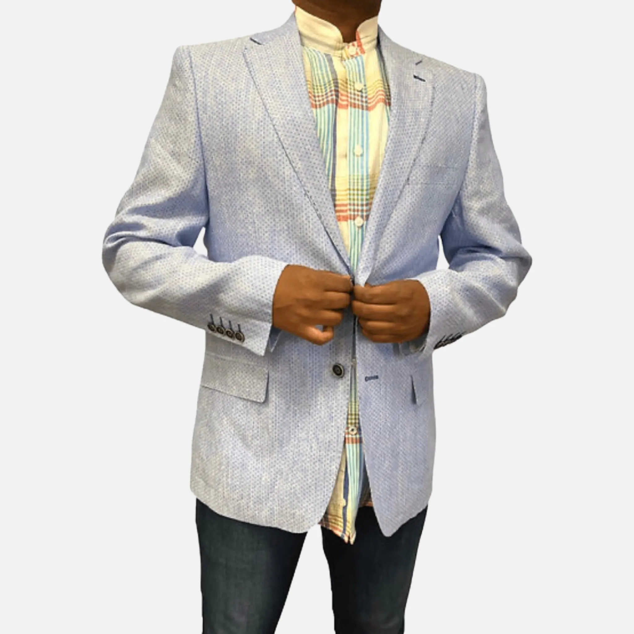 Light Blue Linen Blazer for Men