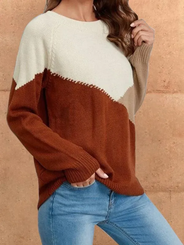 Long Sleeve Multicolor Women Sweater Top