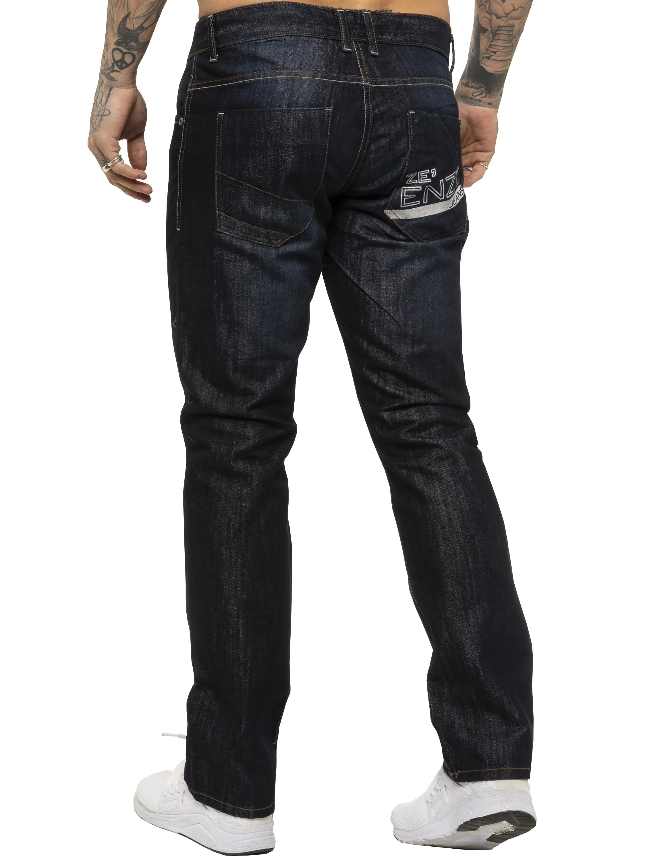 Mens Designer Straight Leg Regular Fit Denim | Enzo Designer Menswear