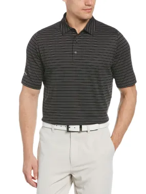 Mens Fine Line Ventilated Stripe Polo Shirt