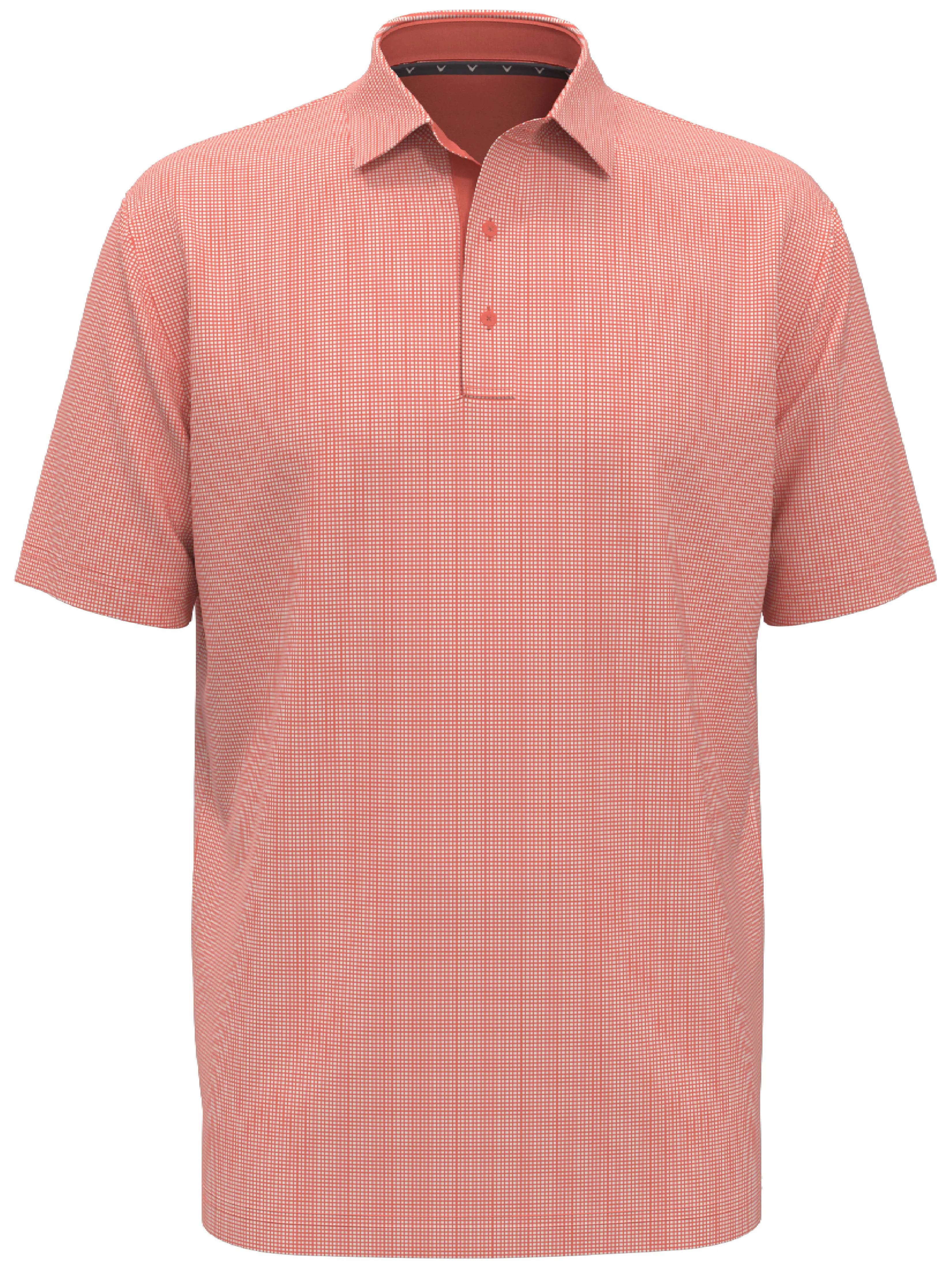 Mens Gingham Print Golf Polo