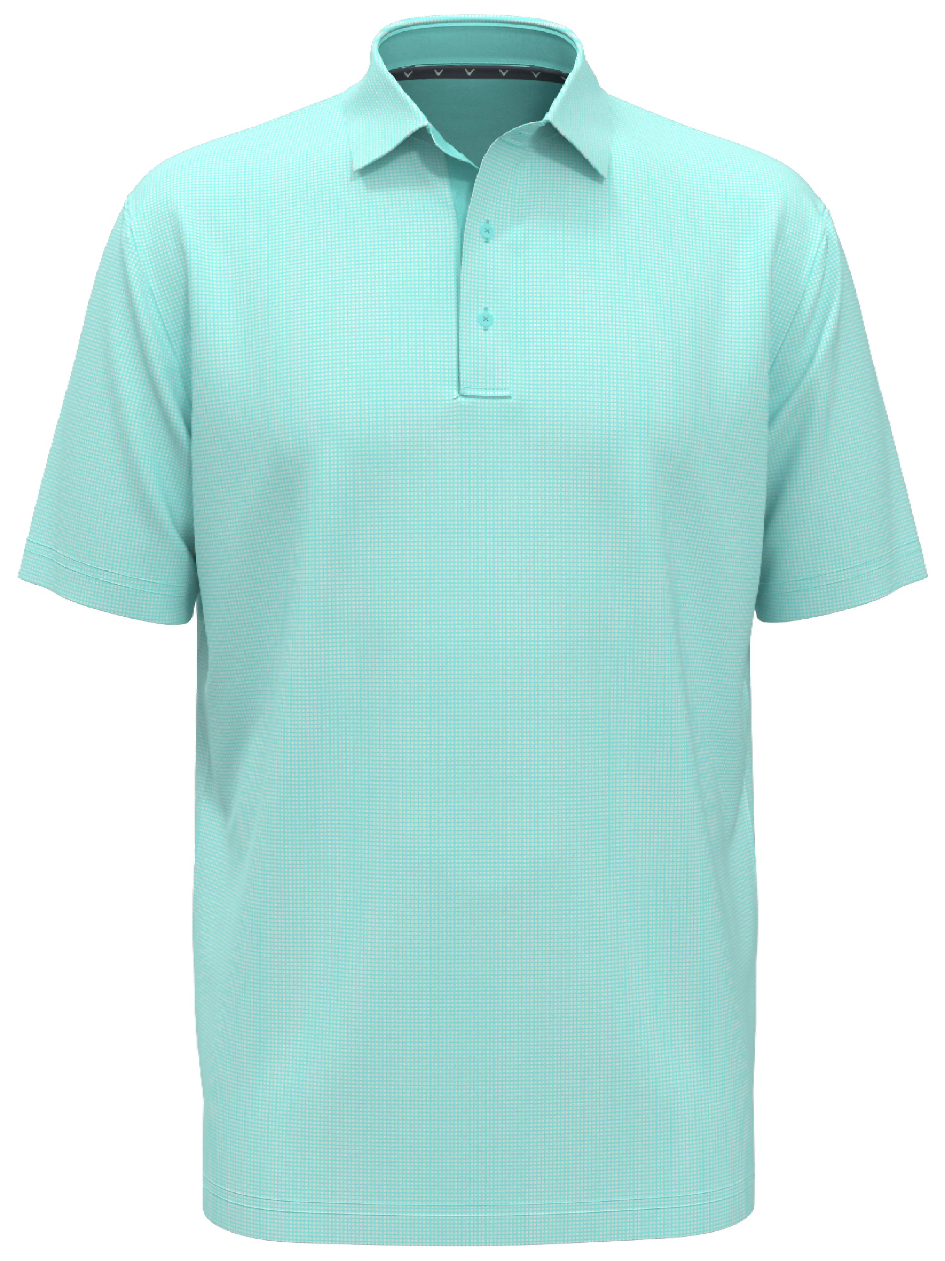 Mens Gingham Print Golf Polo