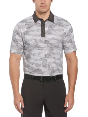 Mens Golf Cluster Print Golf Polo