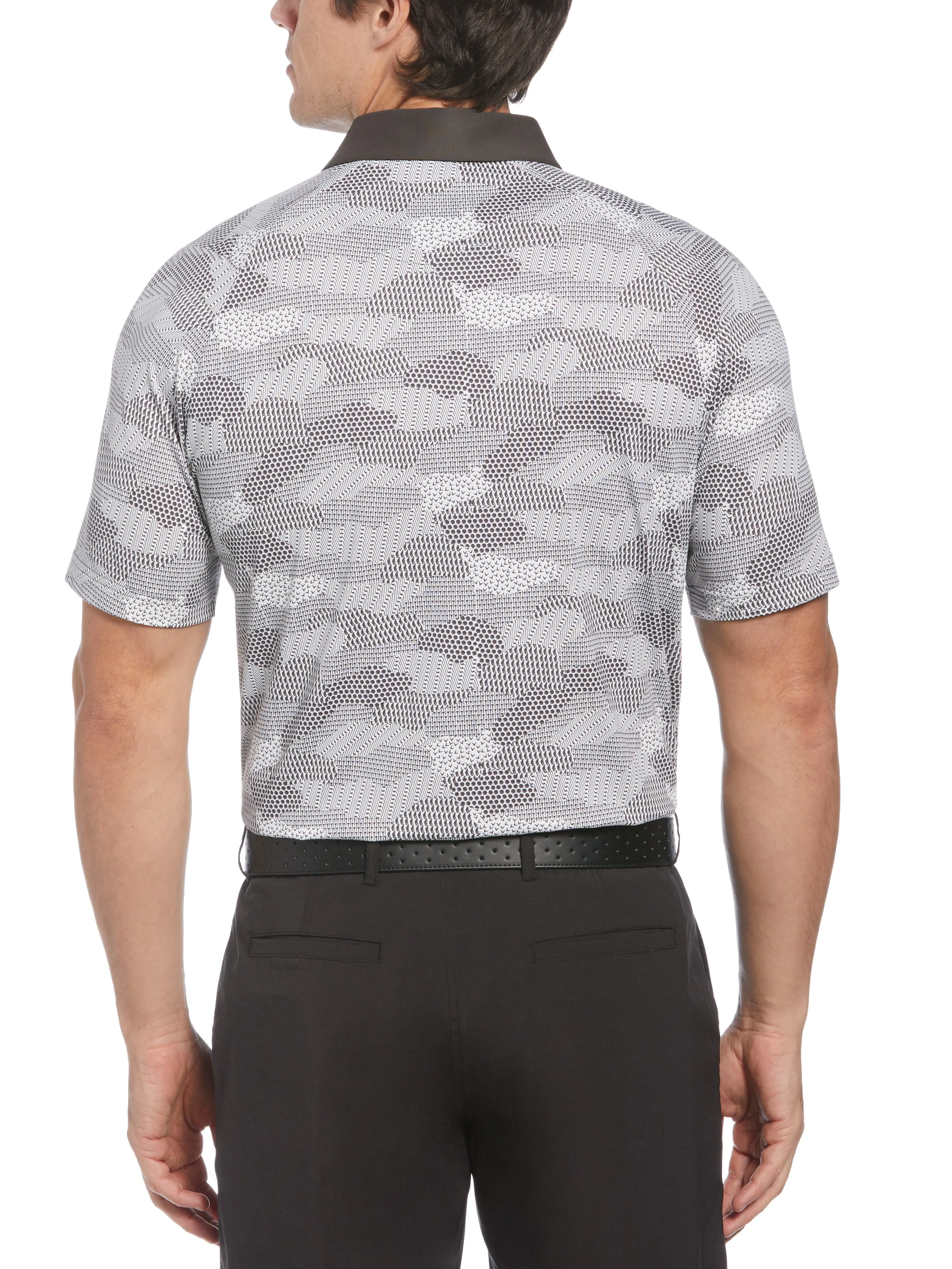 Mens Golf Cluster Print Golf Polo