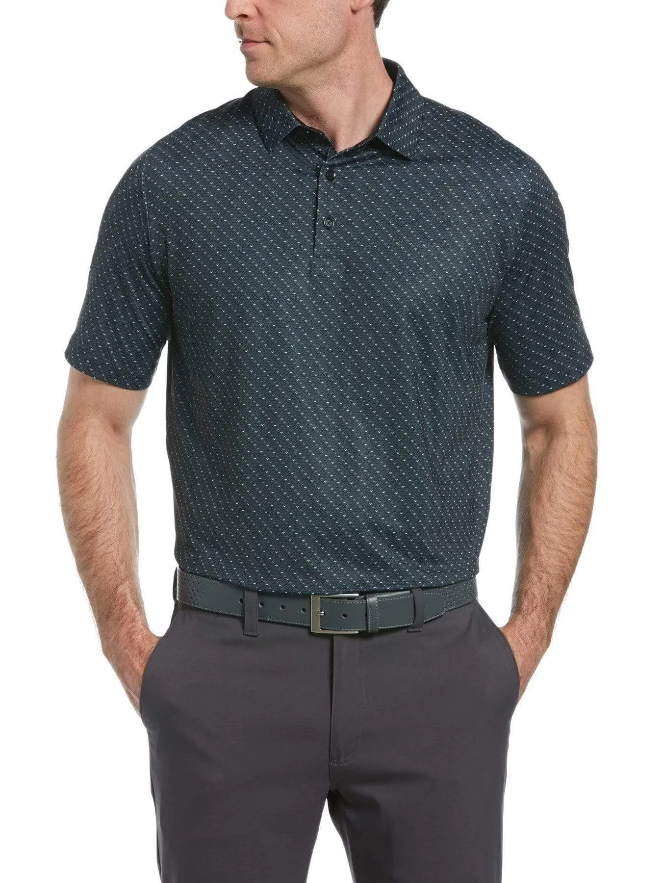 Mens Swing Tech Allover Chevron Polo