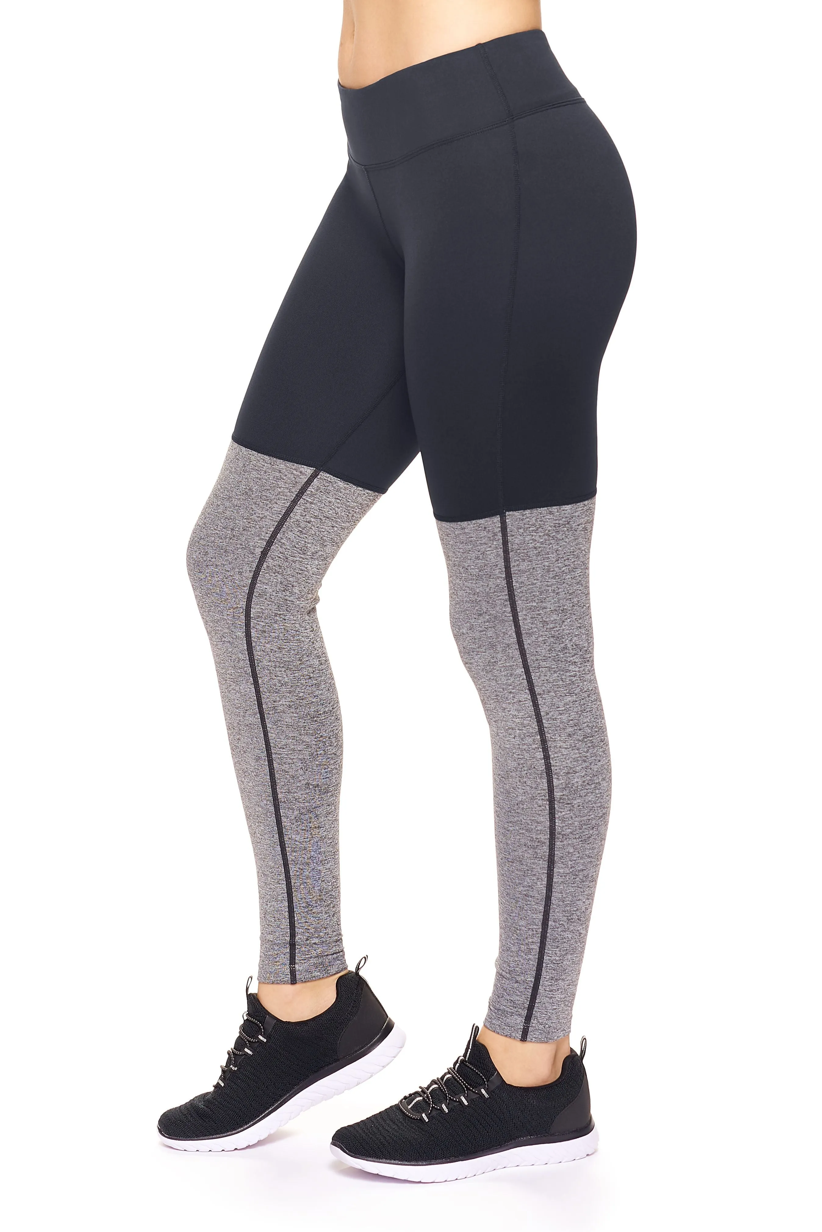 Mid-Rise Heather Colorblock Leggings