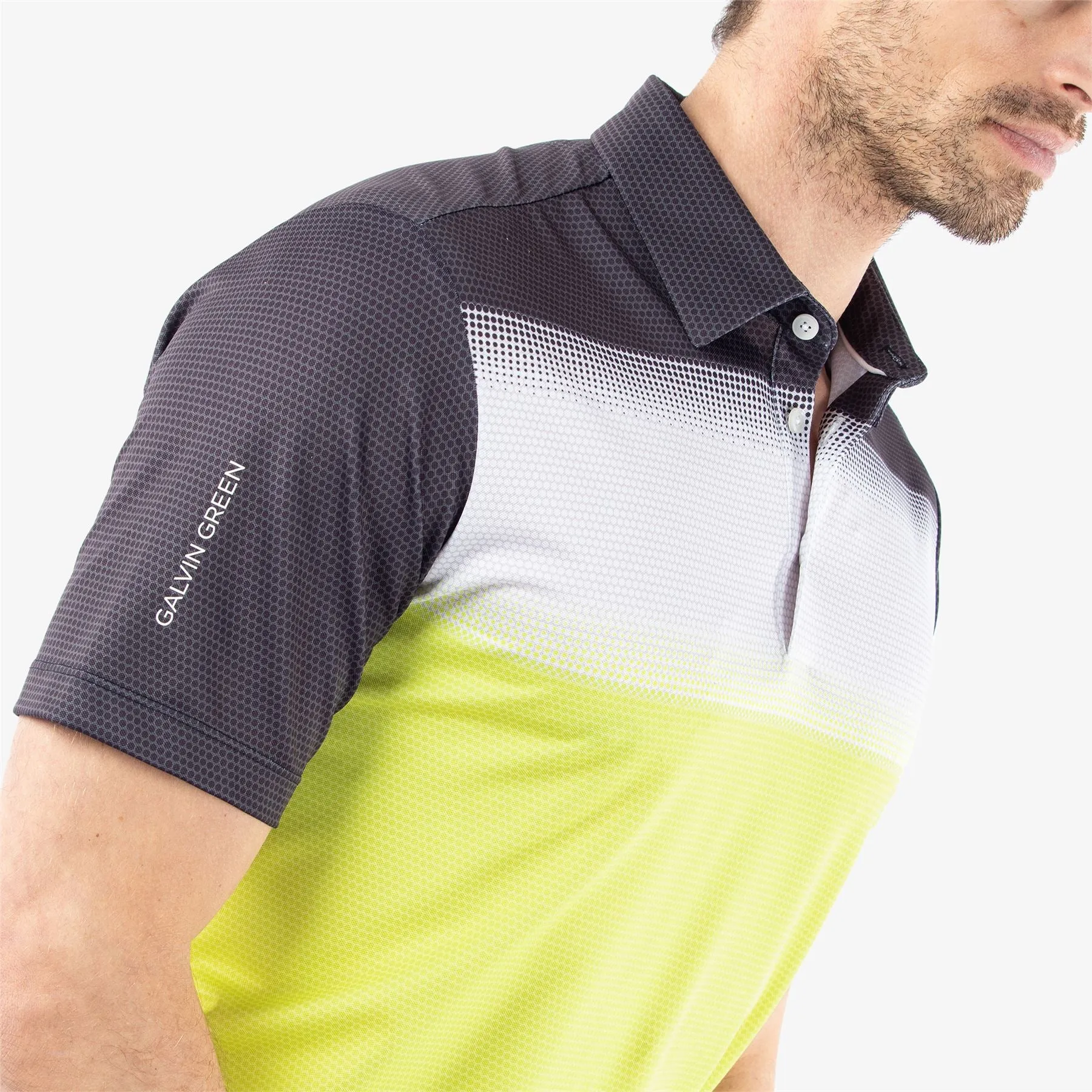 Mo Ventil8  Regular Fit Polo Sunny Lime/Black - SS24