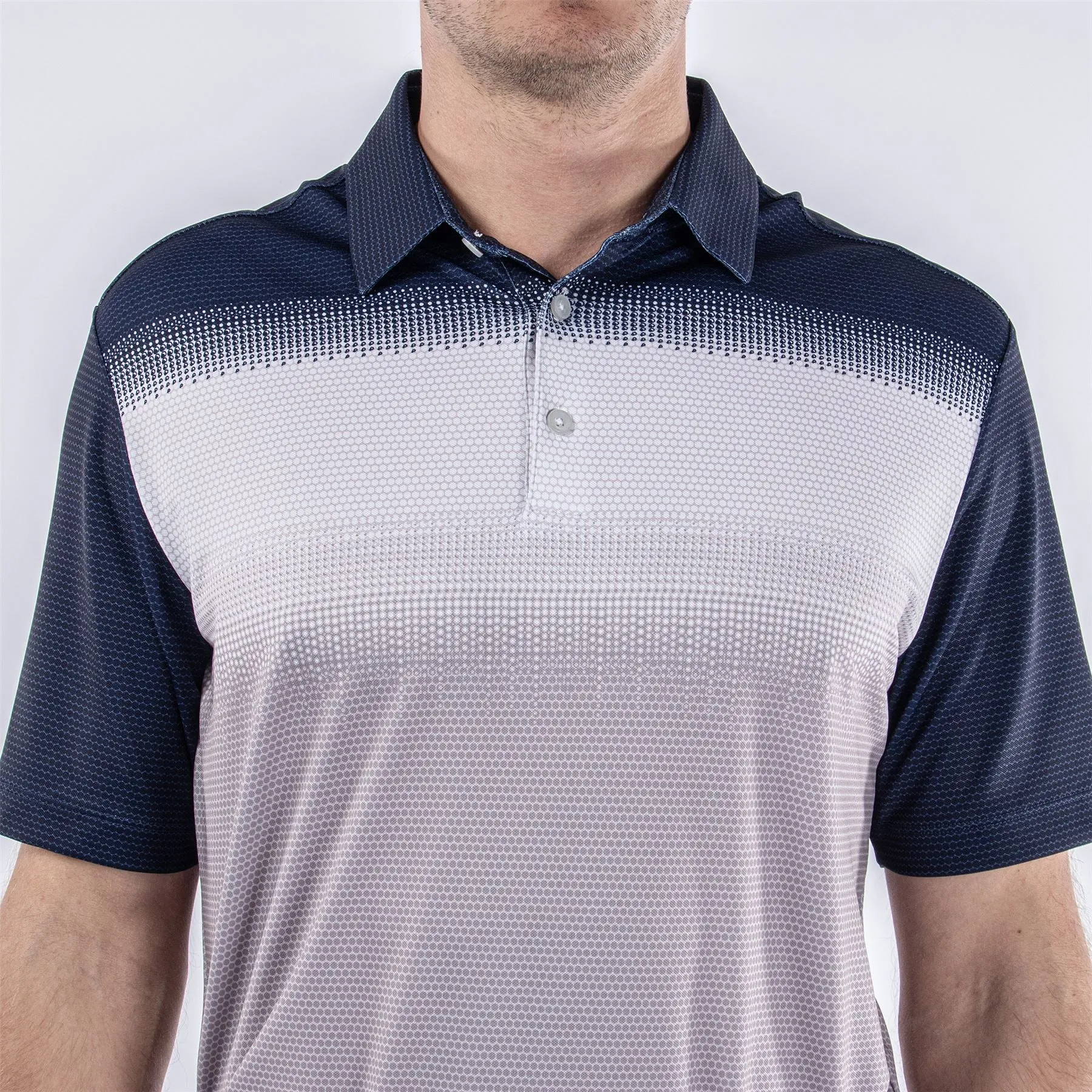 Mo Ventil8  Stretch Regular Fit Polo Cool Grey/White/Navy - 2024