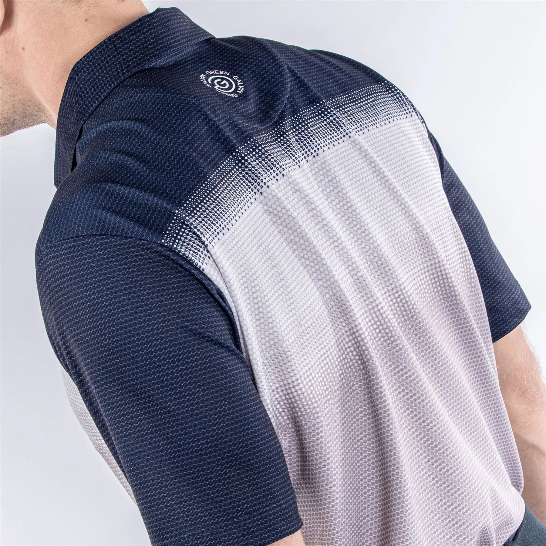 Mo Ventil8  Stretch Regular Fit Polo Cool Grey/White/Navy - 2024