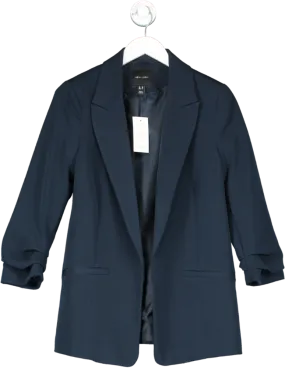 New Look Blue Ruched Sleeve Blazer UK 10