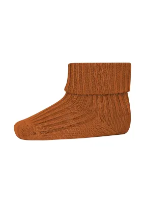 Ochre Cotton Rib Baby Socks