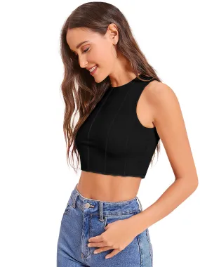 Odette Black Knit Fabric Top For Women