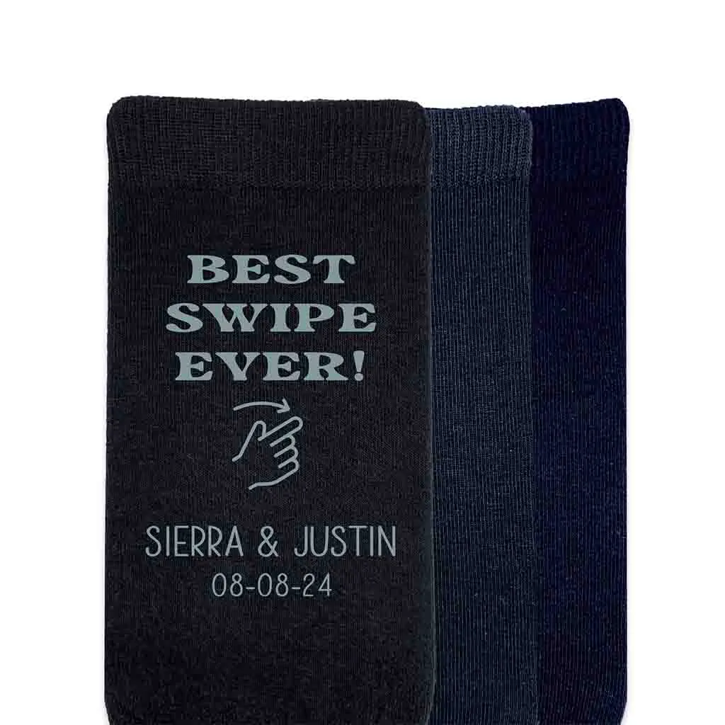 Personalized Right Swipe Socks for the Groom