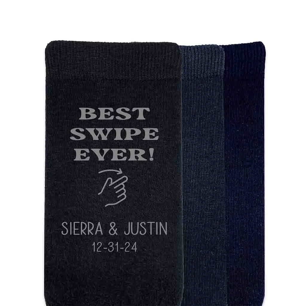 Personalized Right Swipe Socks for the Groom