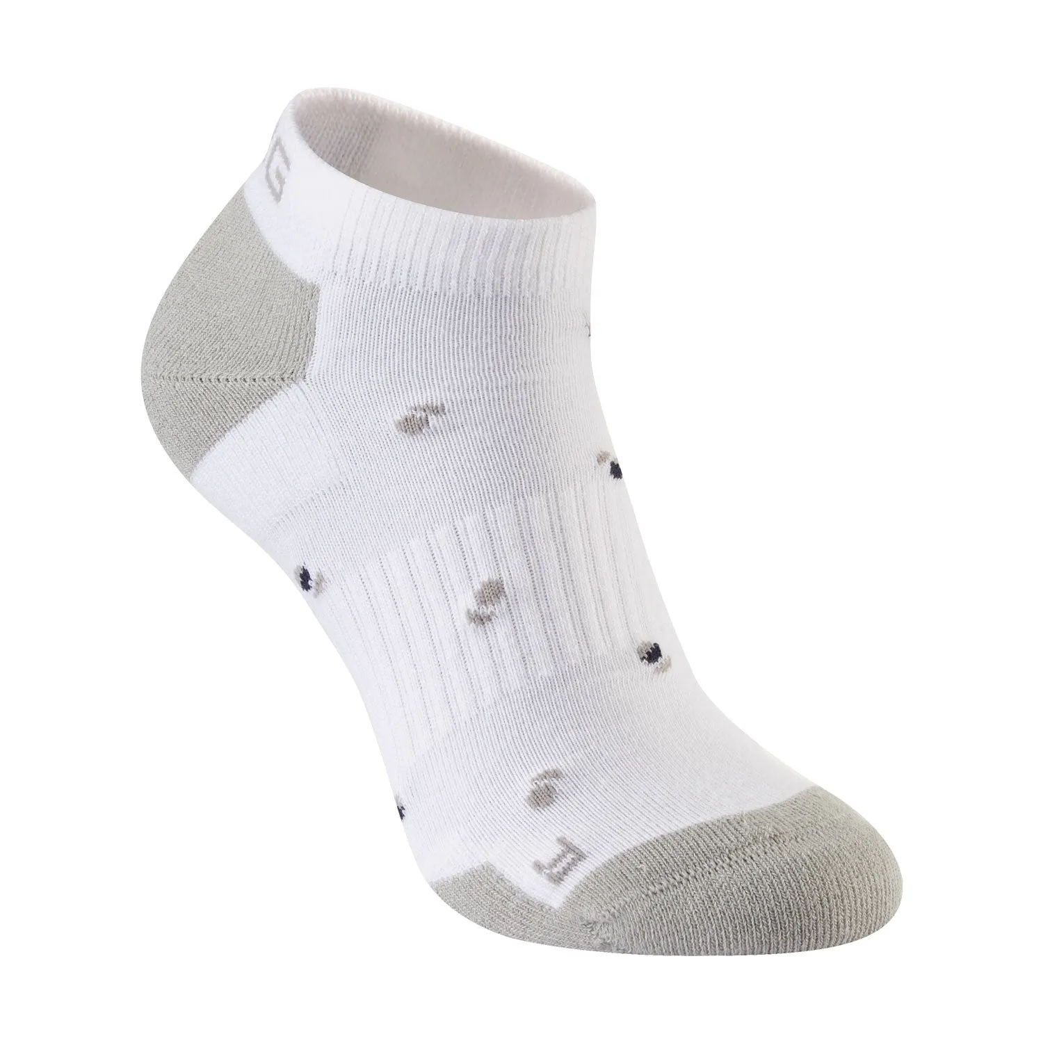 Ping Split Ball No Show Sock - White/Navy Multi