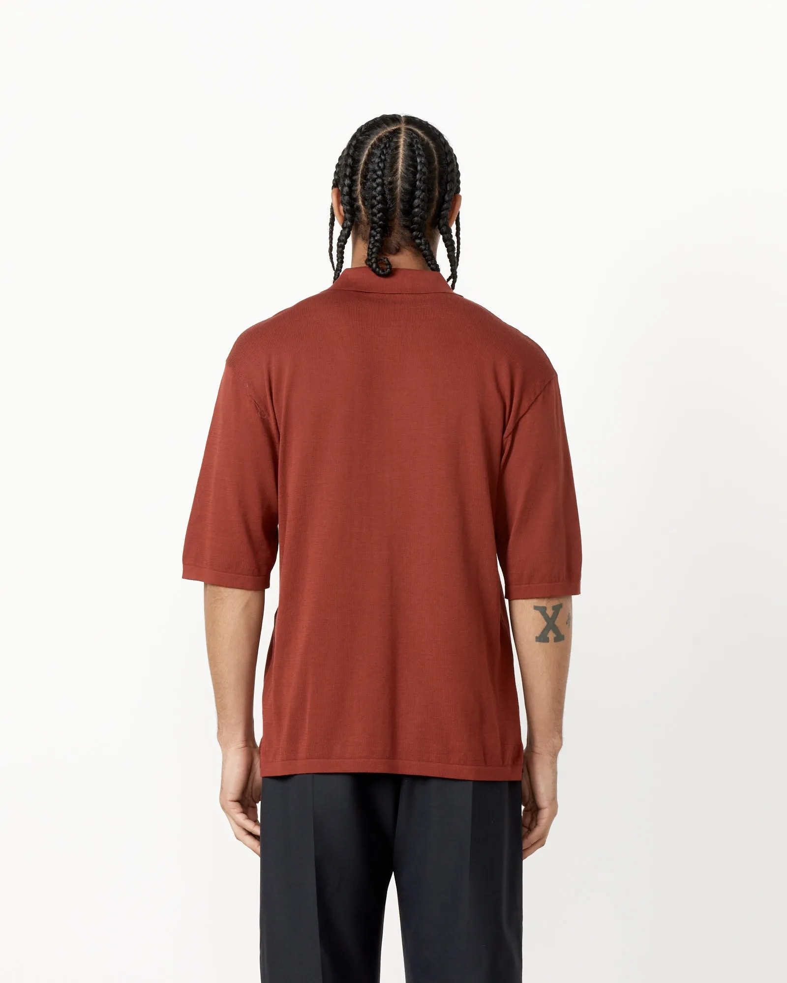 Polo Shirt in Carmine Red