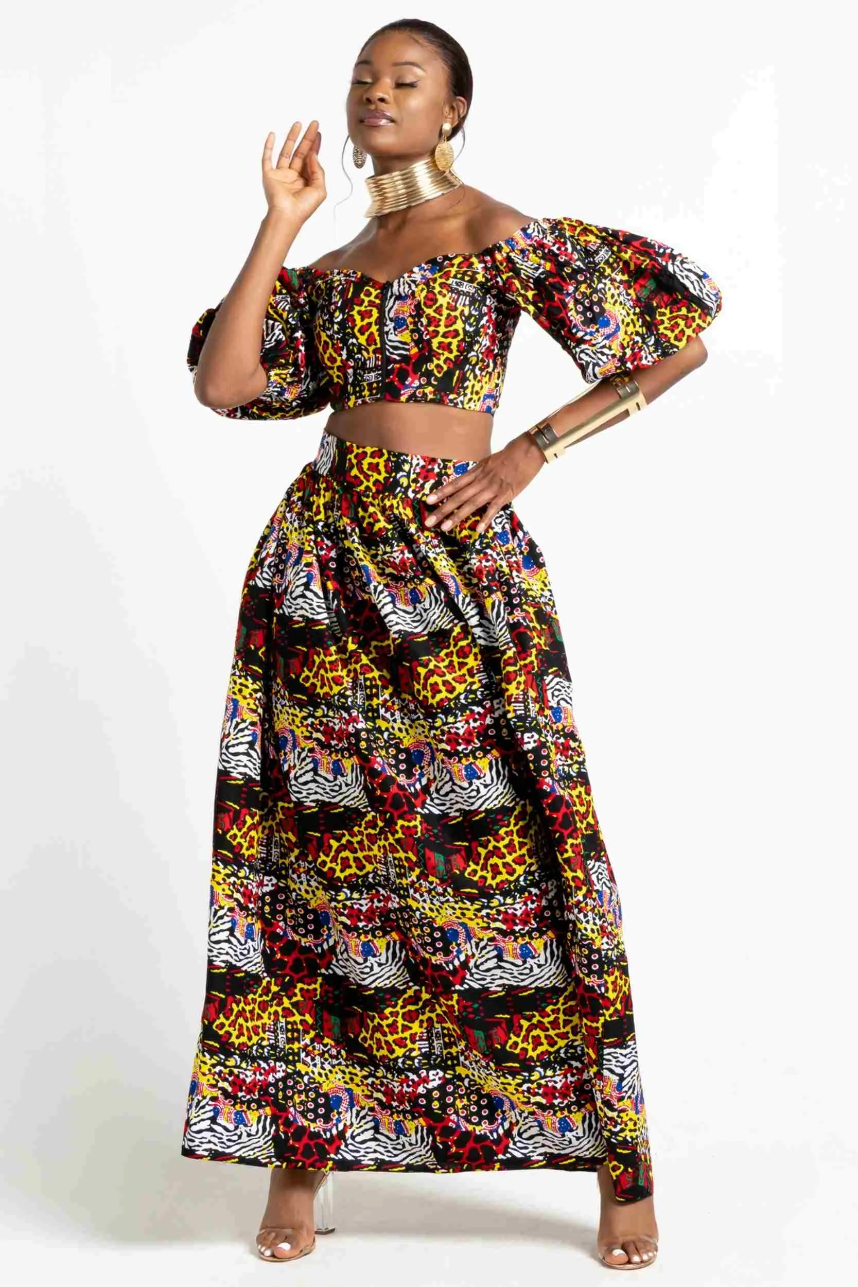 REBECCA African Print Women's Crop Top