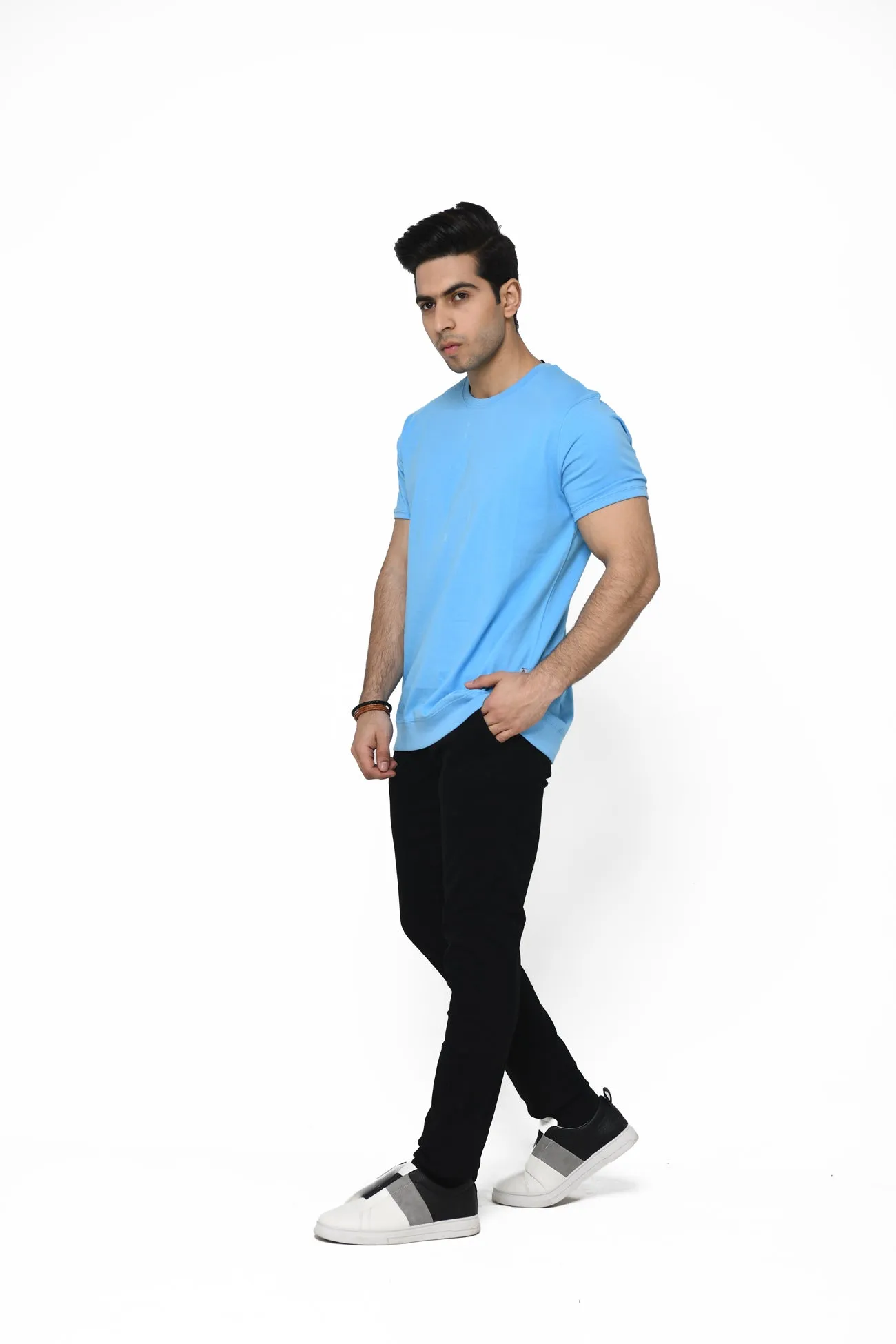 RELAXED FIT T-SHIRT WITH RIBBED HEM