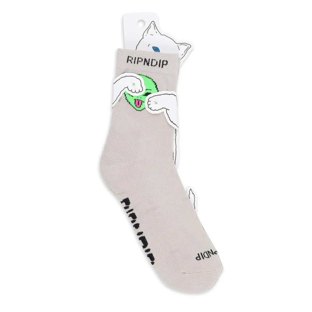 RIPNDIP WE OUT HERE MID SOCKS-WARM GREY