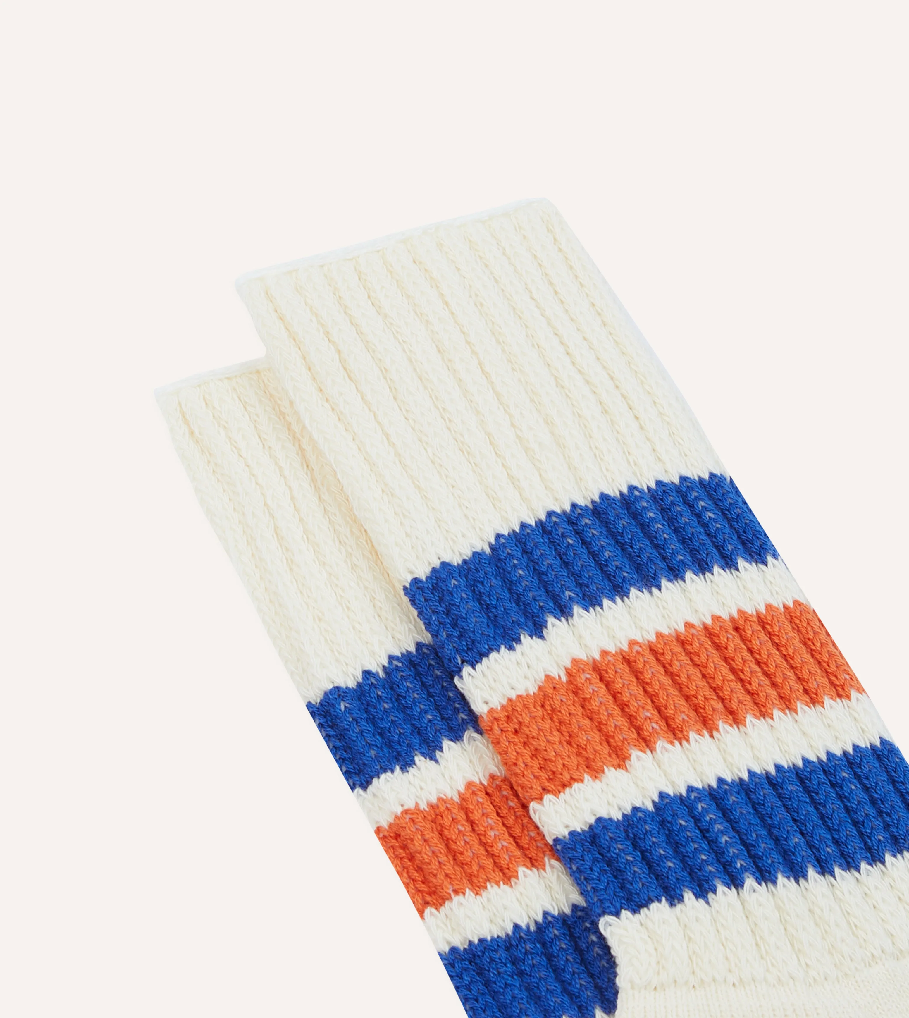 RoToTo Blue and Orange Cotton Crew Socks