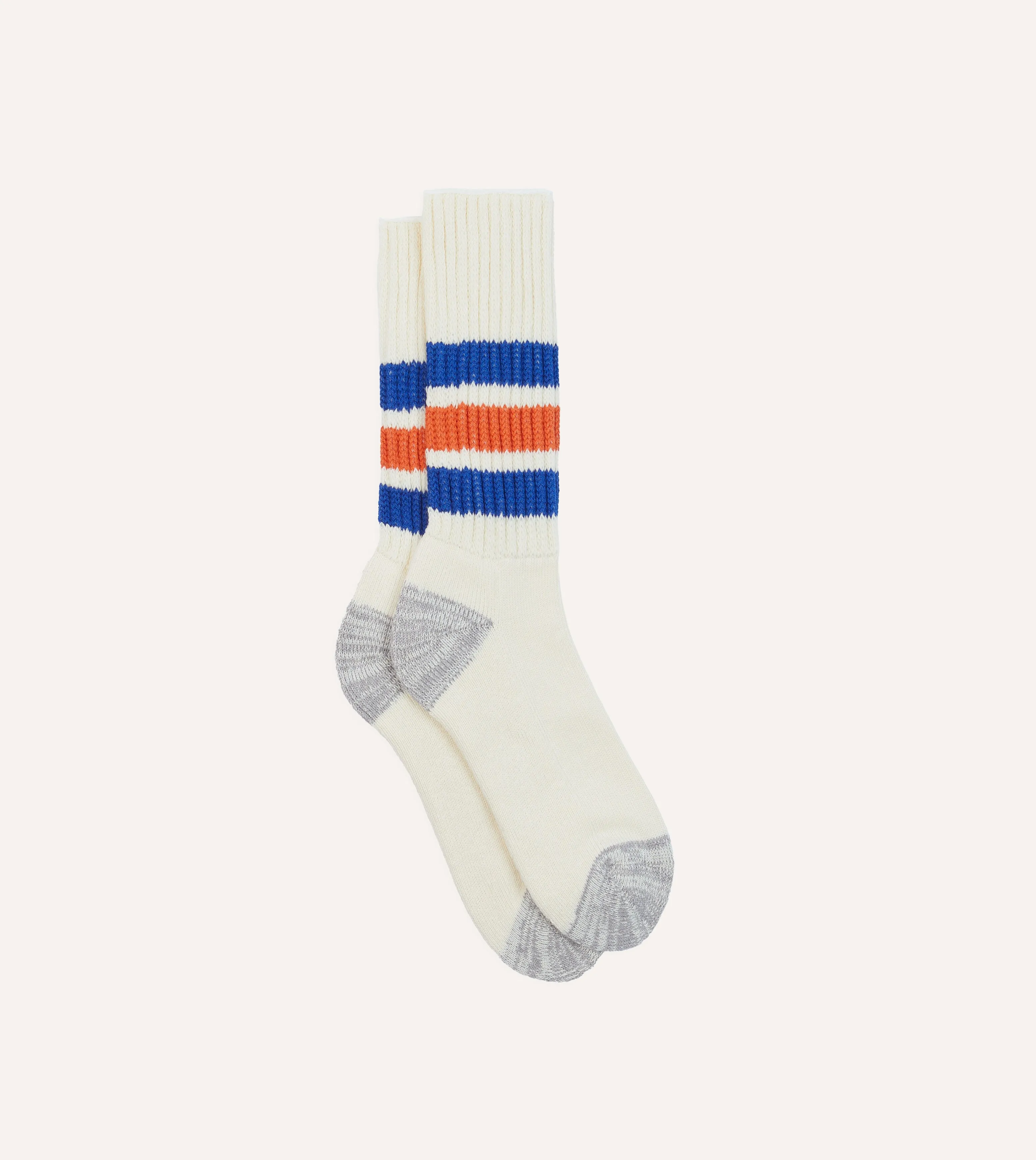 RoToTo Blue and Orange Cotton Crew Socks