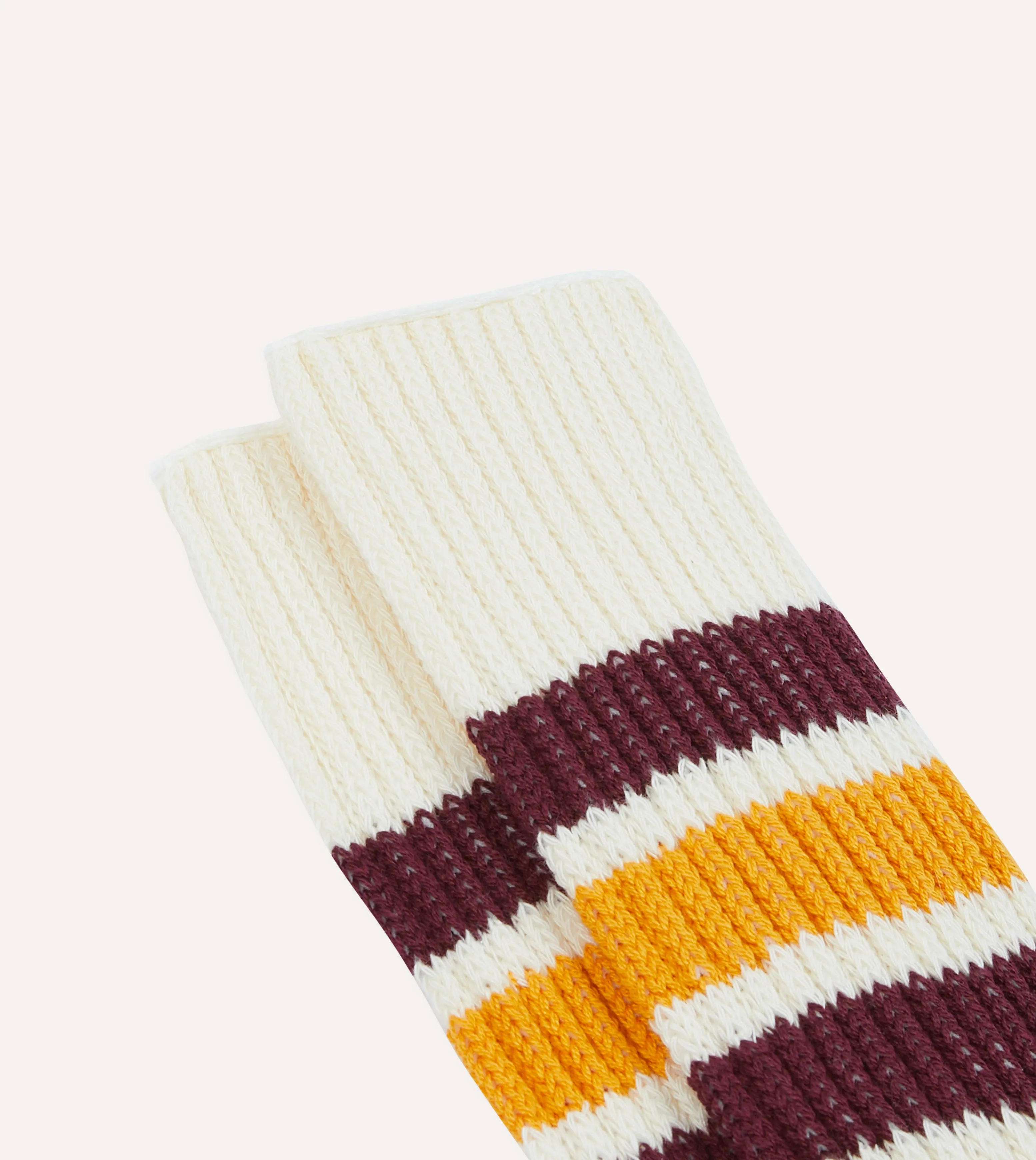 RoToTo Burgundy and Yellow Cotton Crew Socks