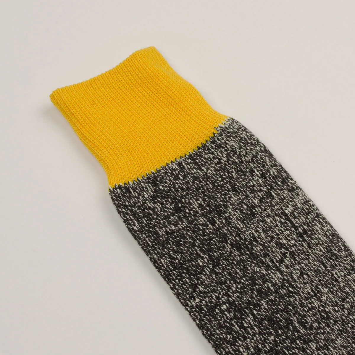 RoToTo - Doubleface Silk / Cotton Socks - Yellow / Charcoal