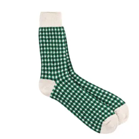 ROTOTO GINGHAM CHECK SOCKS GREEN