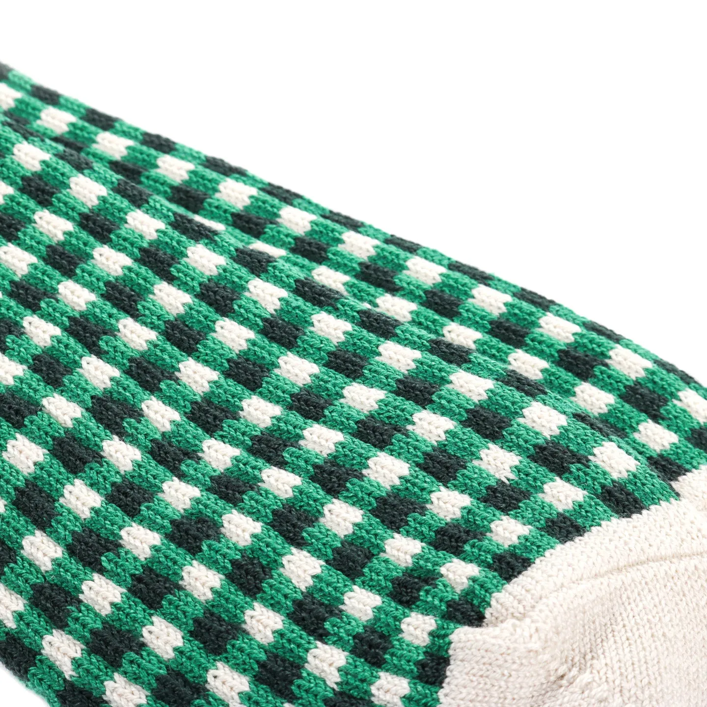 ROTOTO GINGHAM CHECK SOCKS GREEN