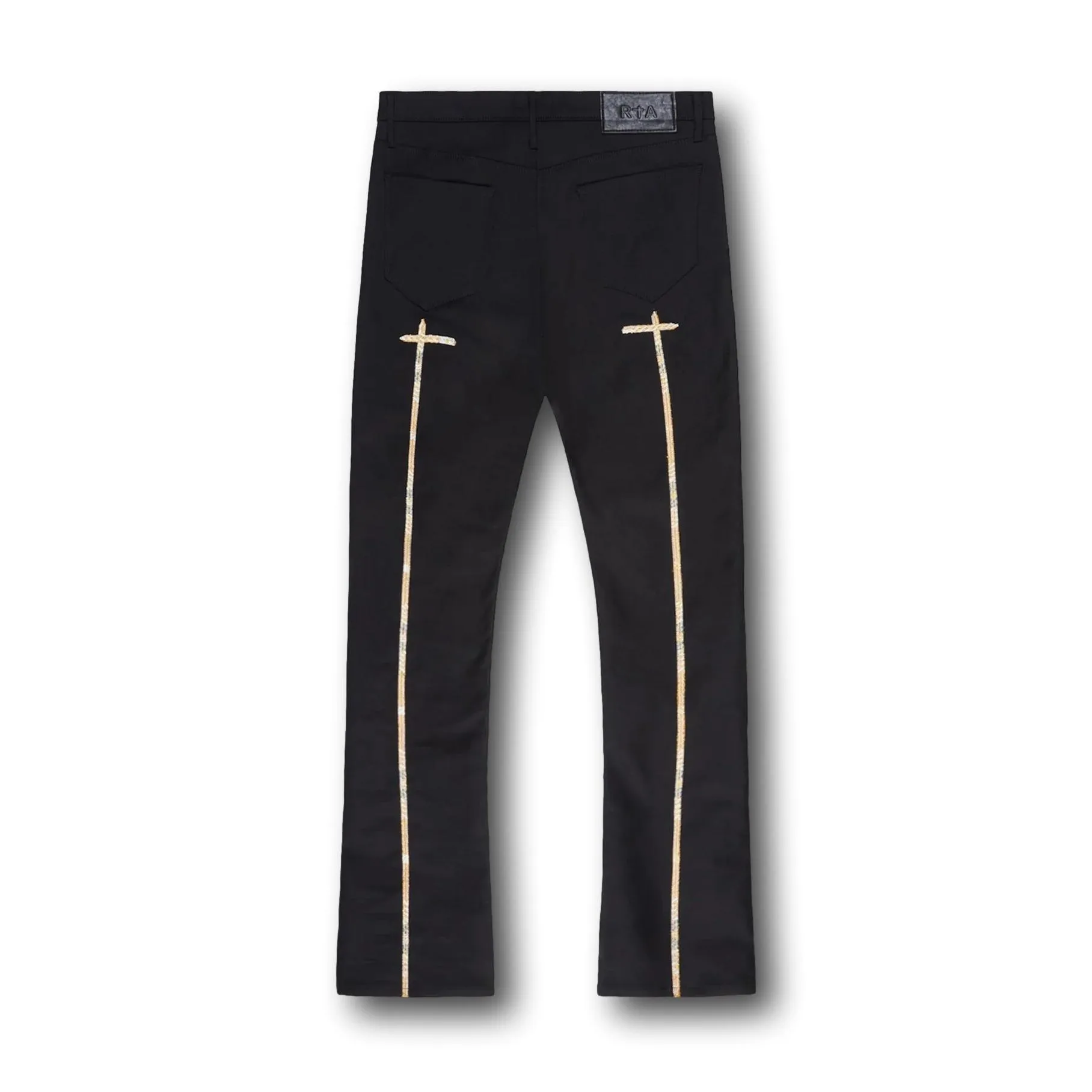 RTA DENIS MINI FLARE MATTE BLACK JEANS