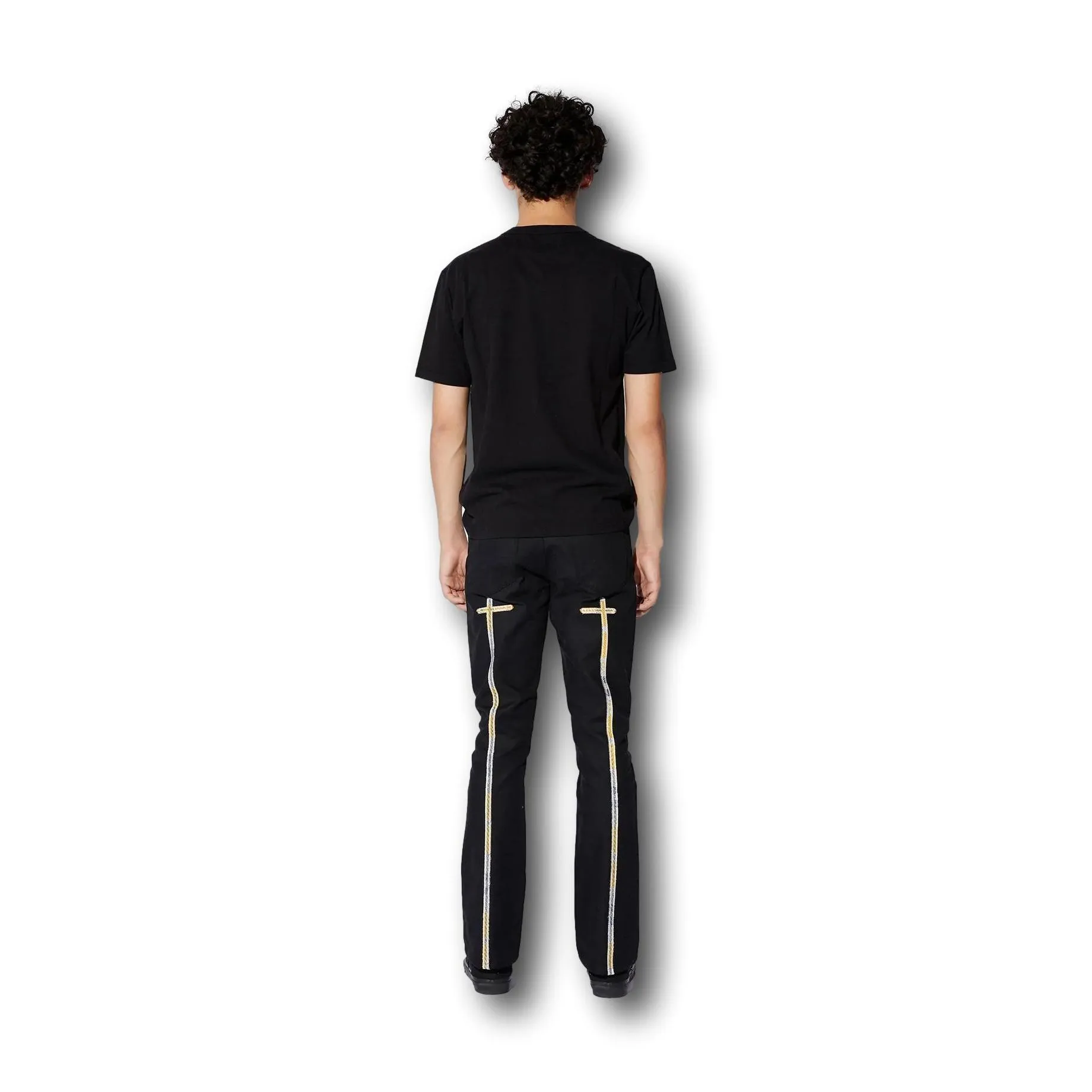 RTA DENIS MINI FLARE MATTE BLACK JEANS