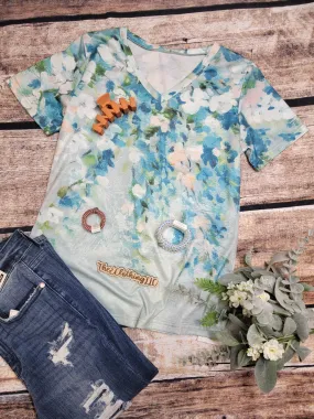 Short Sleeve Floral Print Top