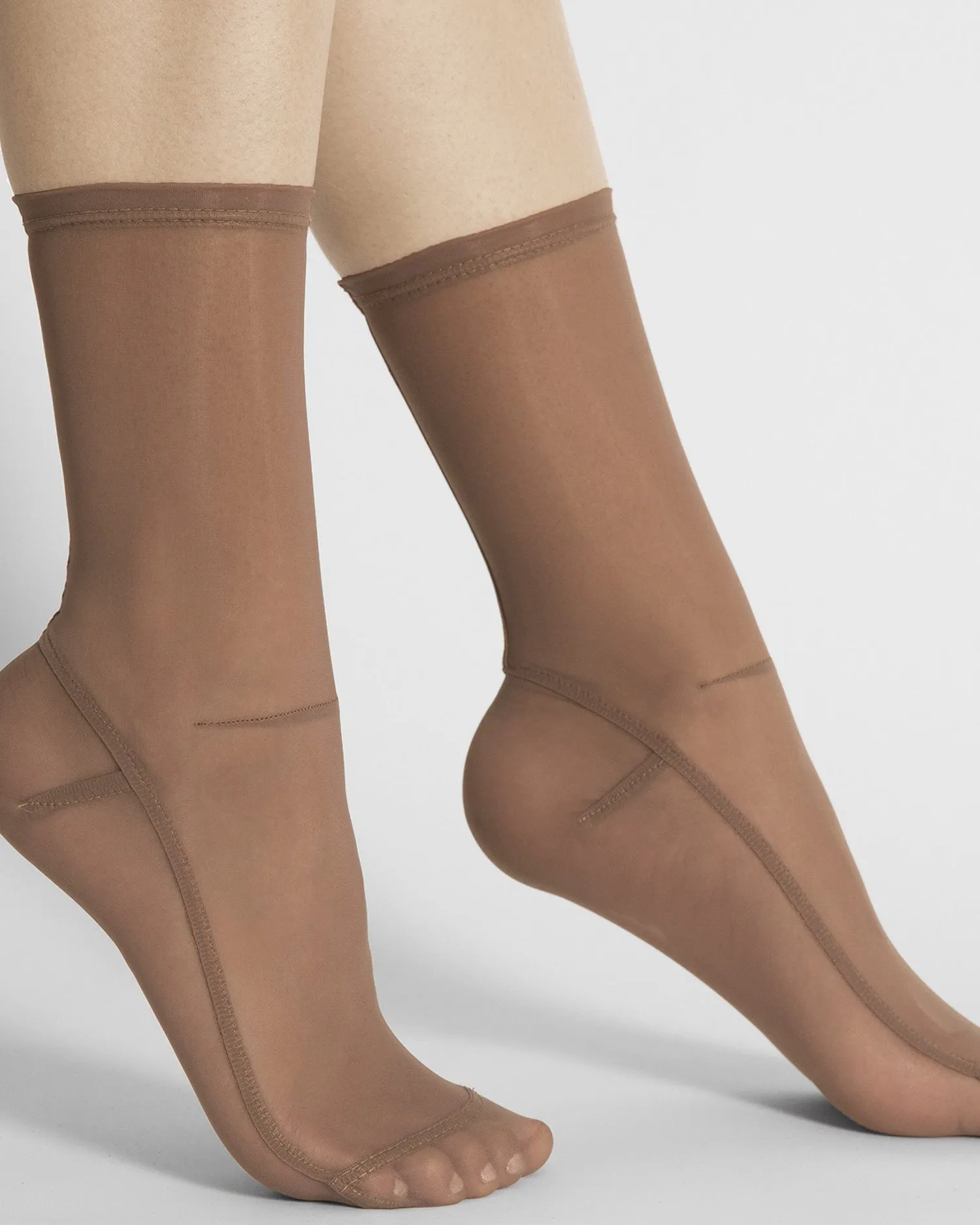 Solid Caramel Mesh Socks