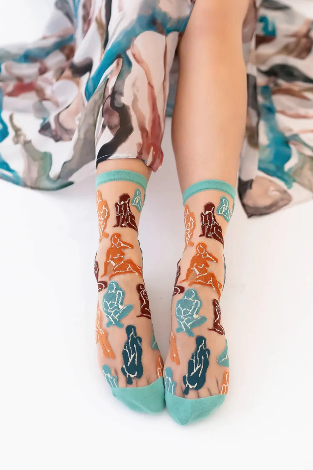 TERRACOTTA LADIES SHEER CREW SOCKS