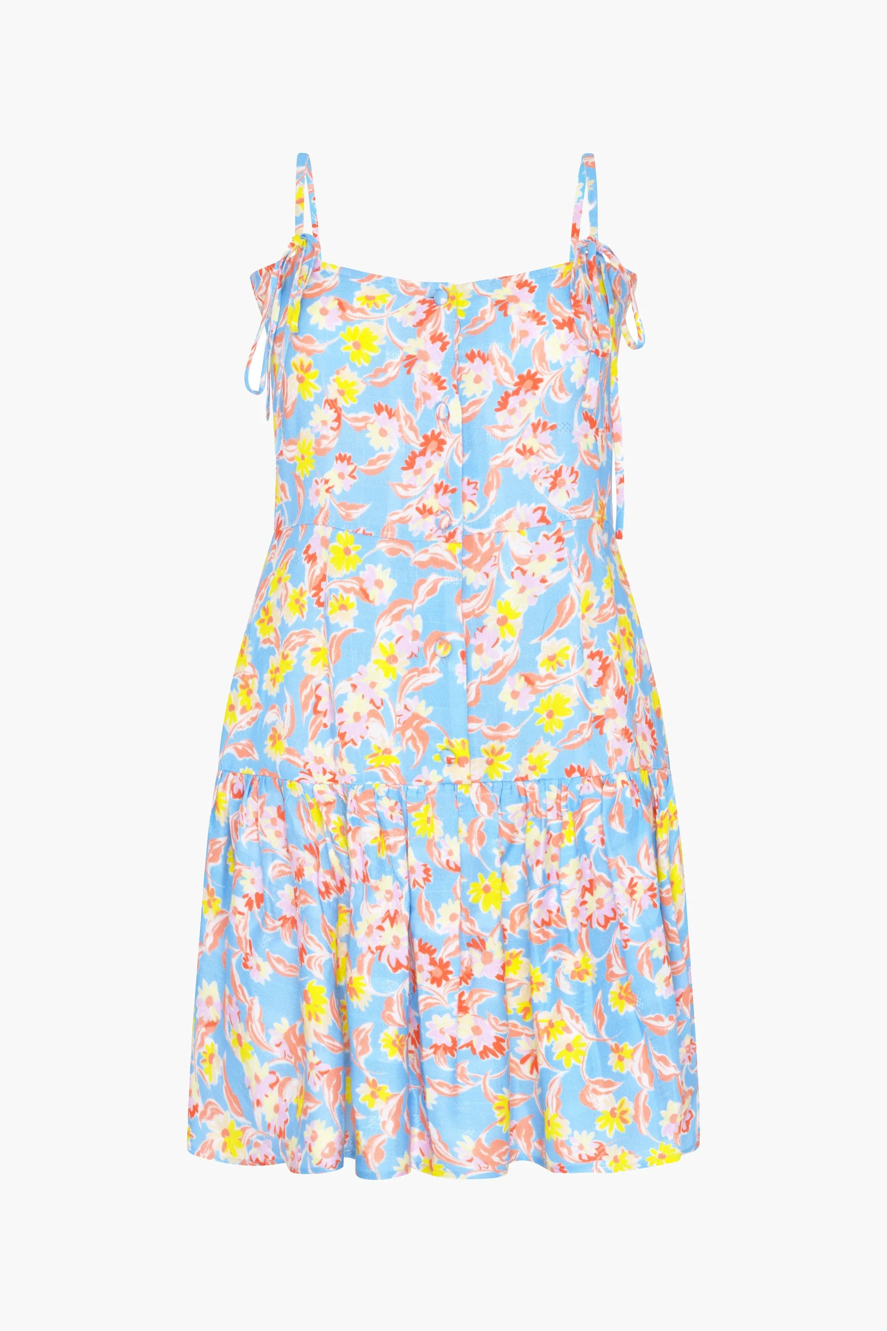 Tiered Cami Mini Dress in Blue Daisy