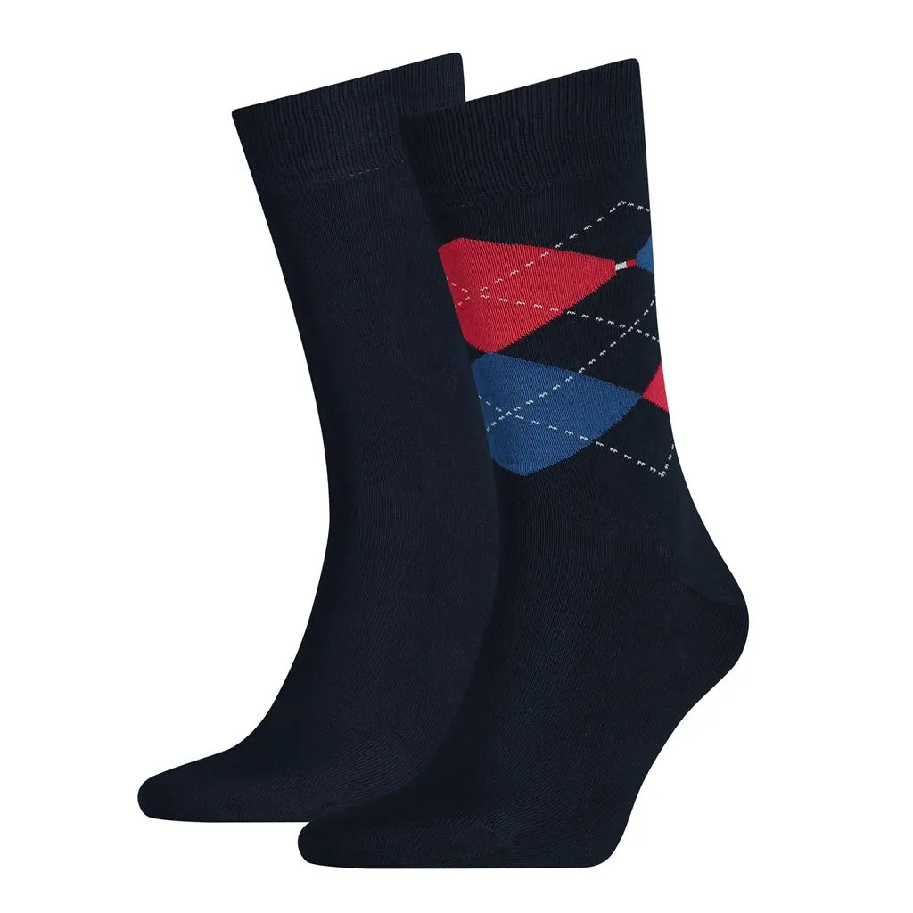 Tommy Hilfiger Mens Check Socks (2-Pack)