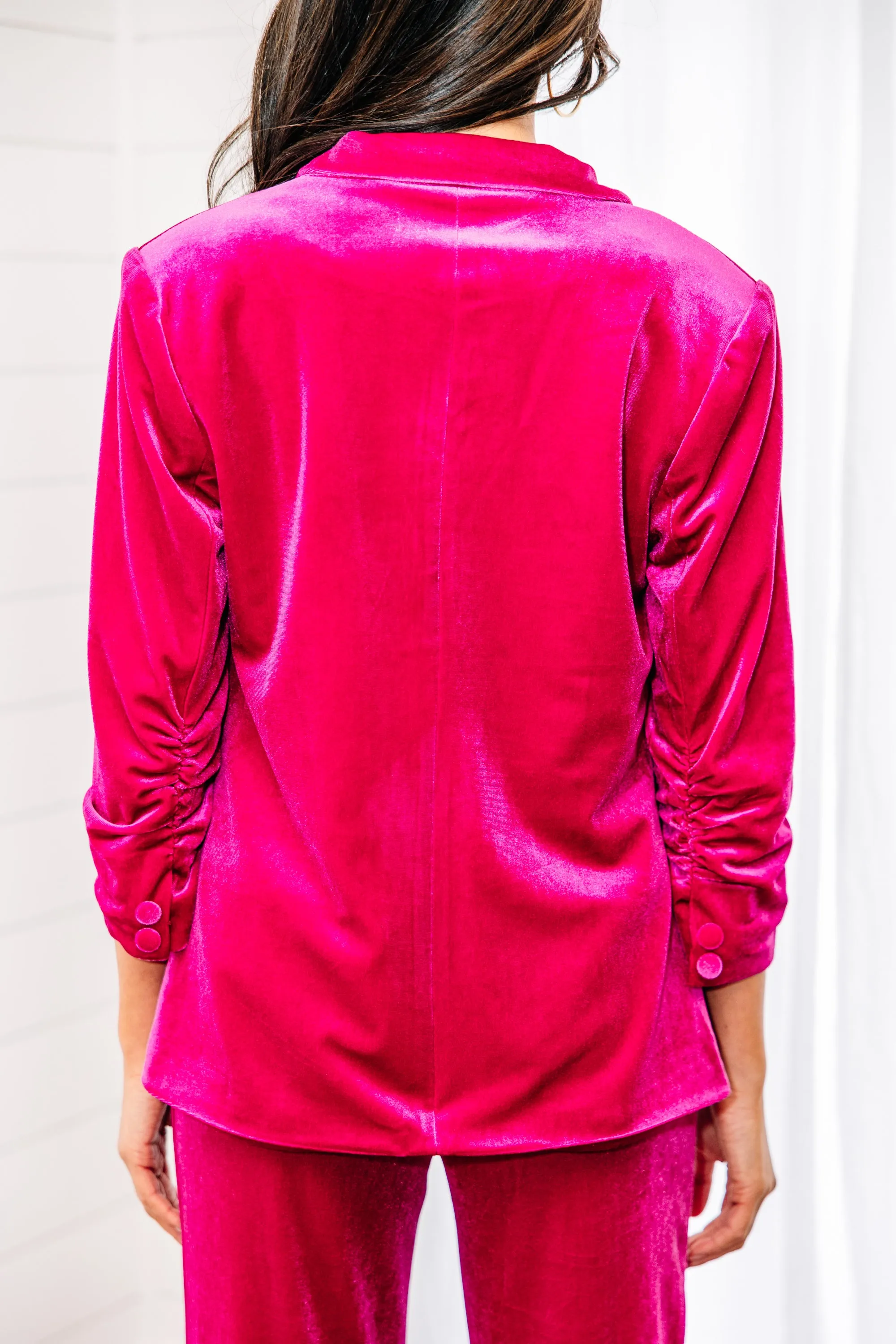 Under Control Magenta Pink Velvet Blazer