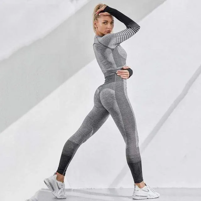 Women Sexy Push Up High Waist Leggings Gym Activewear Seamless Legging Knitting Workout Femme Jegging