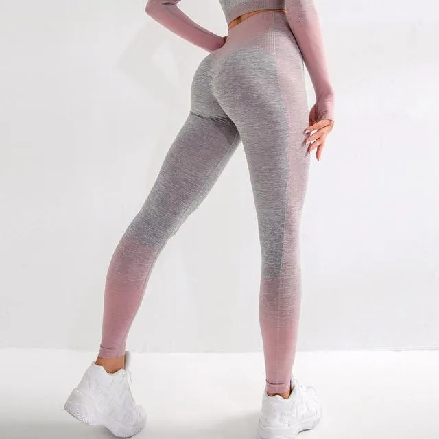 Women Sexy Push Up High Waist Leggings Gym Activewear Seamless Legging Knitting Workout Femme Jegging