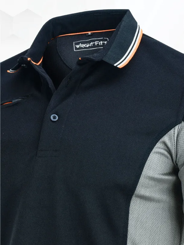 WrightFits Essential 2-Tone Men Work Polo T Shirt