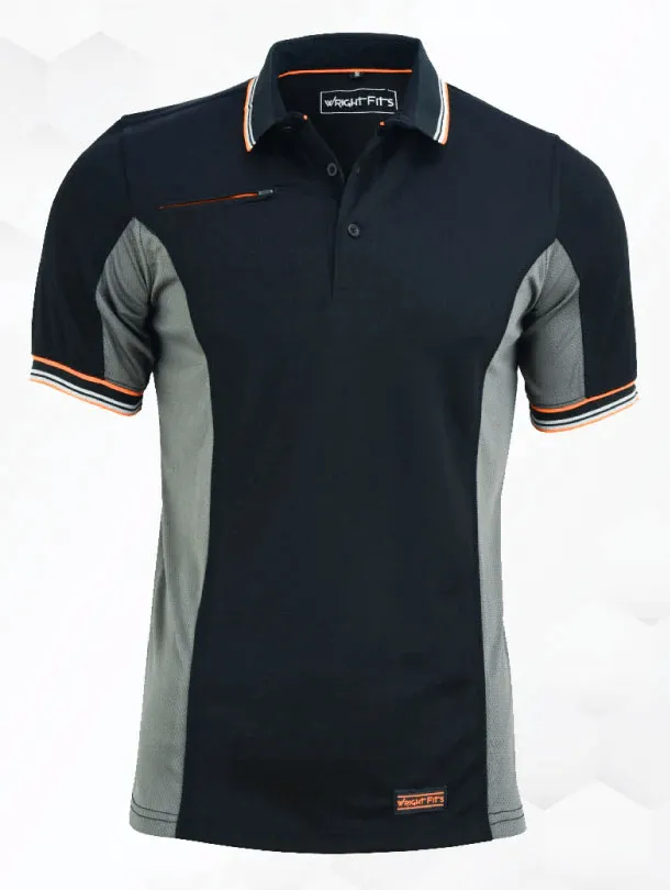 WrightFits Essential 2-Tone Men Work Polo T Shirt