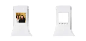 Your Framed Photo and Text Custom Printed on Crew Socks