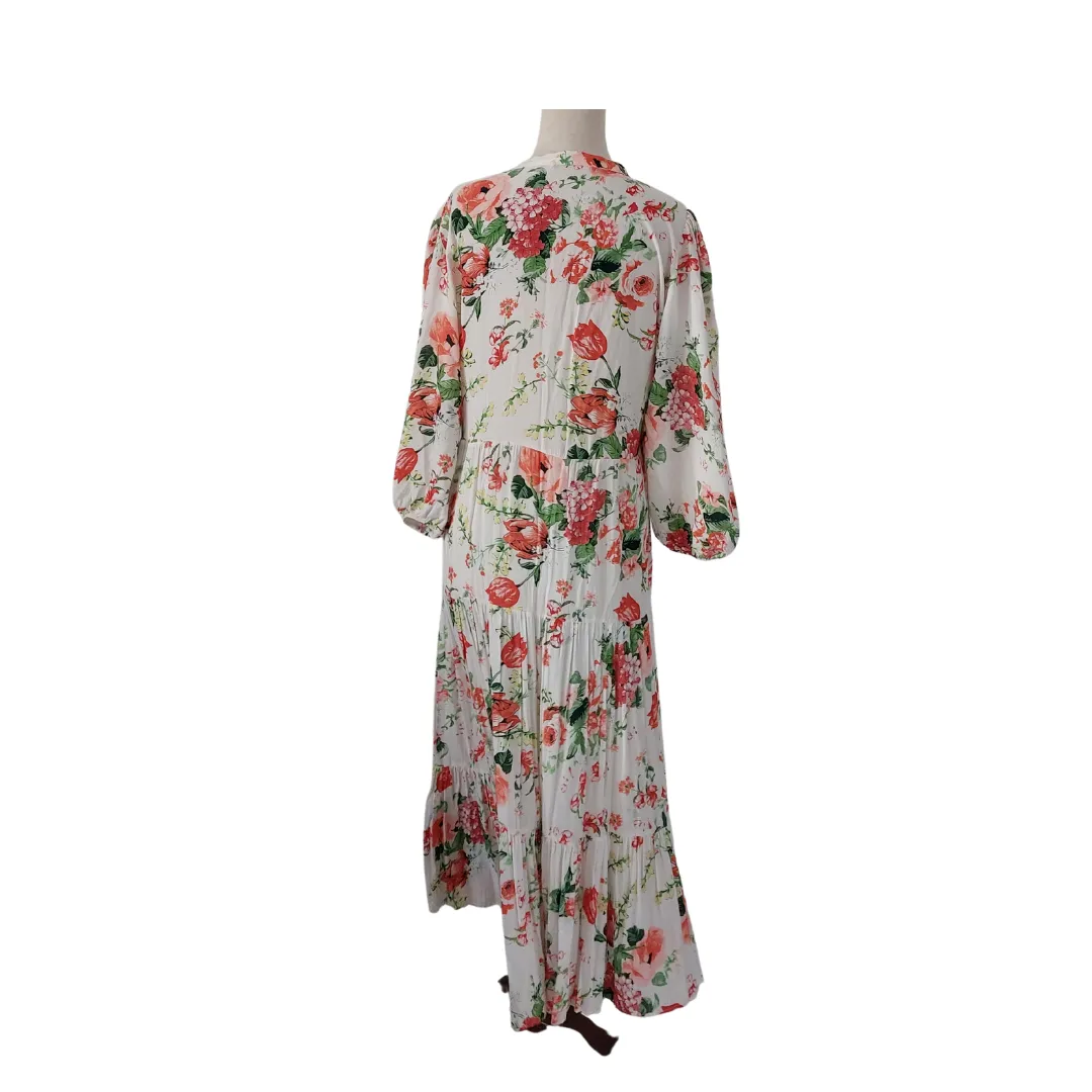 ZARA White Floral Printed Maxi Dress | Pre Loved |